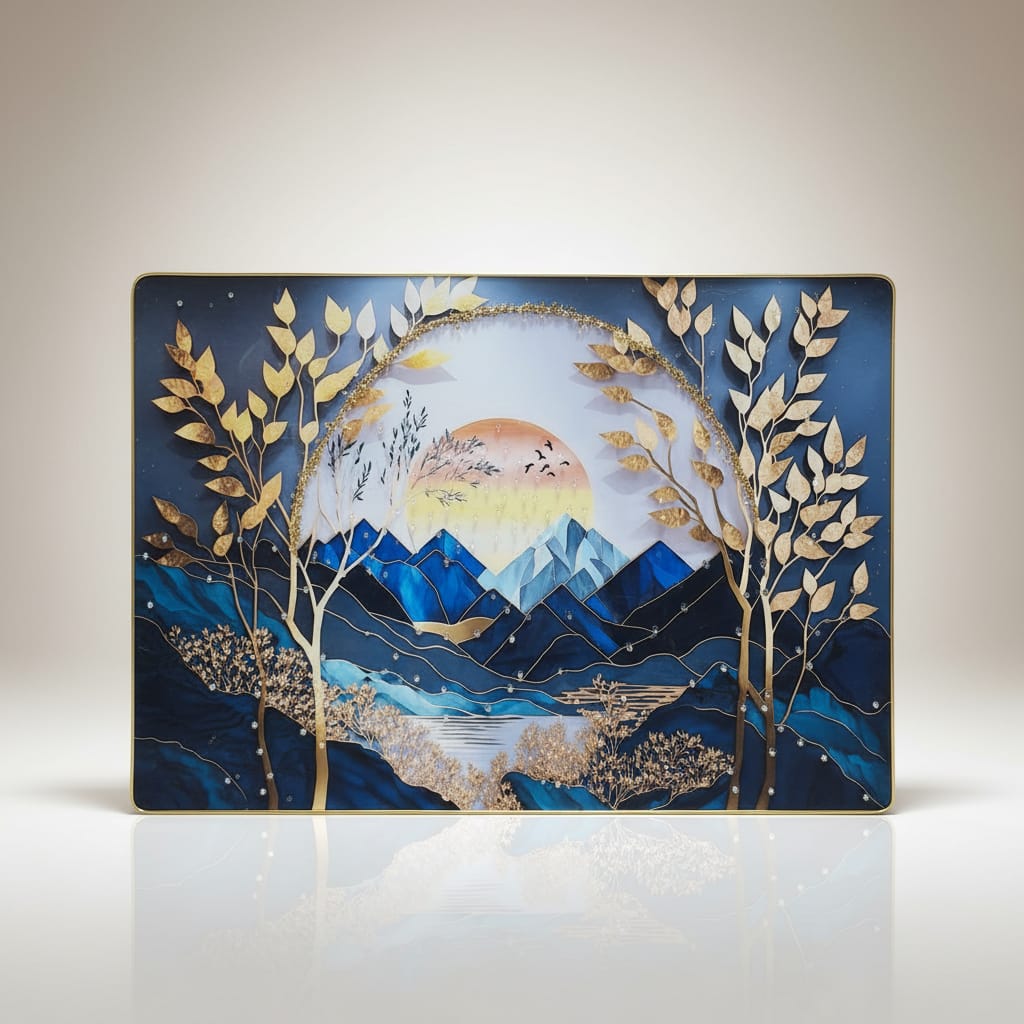 19X27 GOLD PATTI NATURE SCENARY